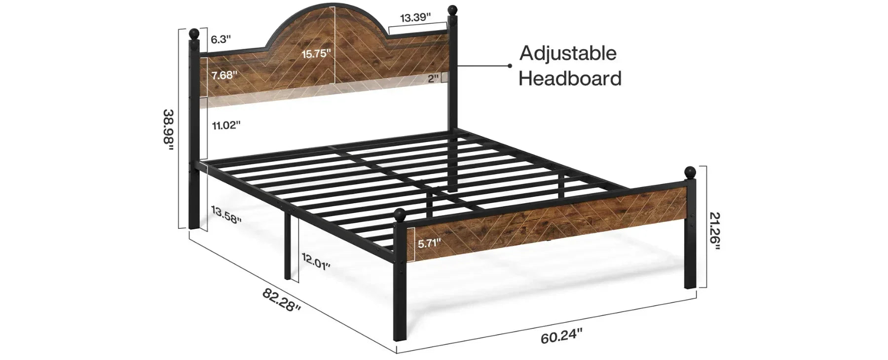 Can a Queen Mattress Fit on a Full Bed Frame? - Tribesigns