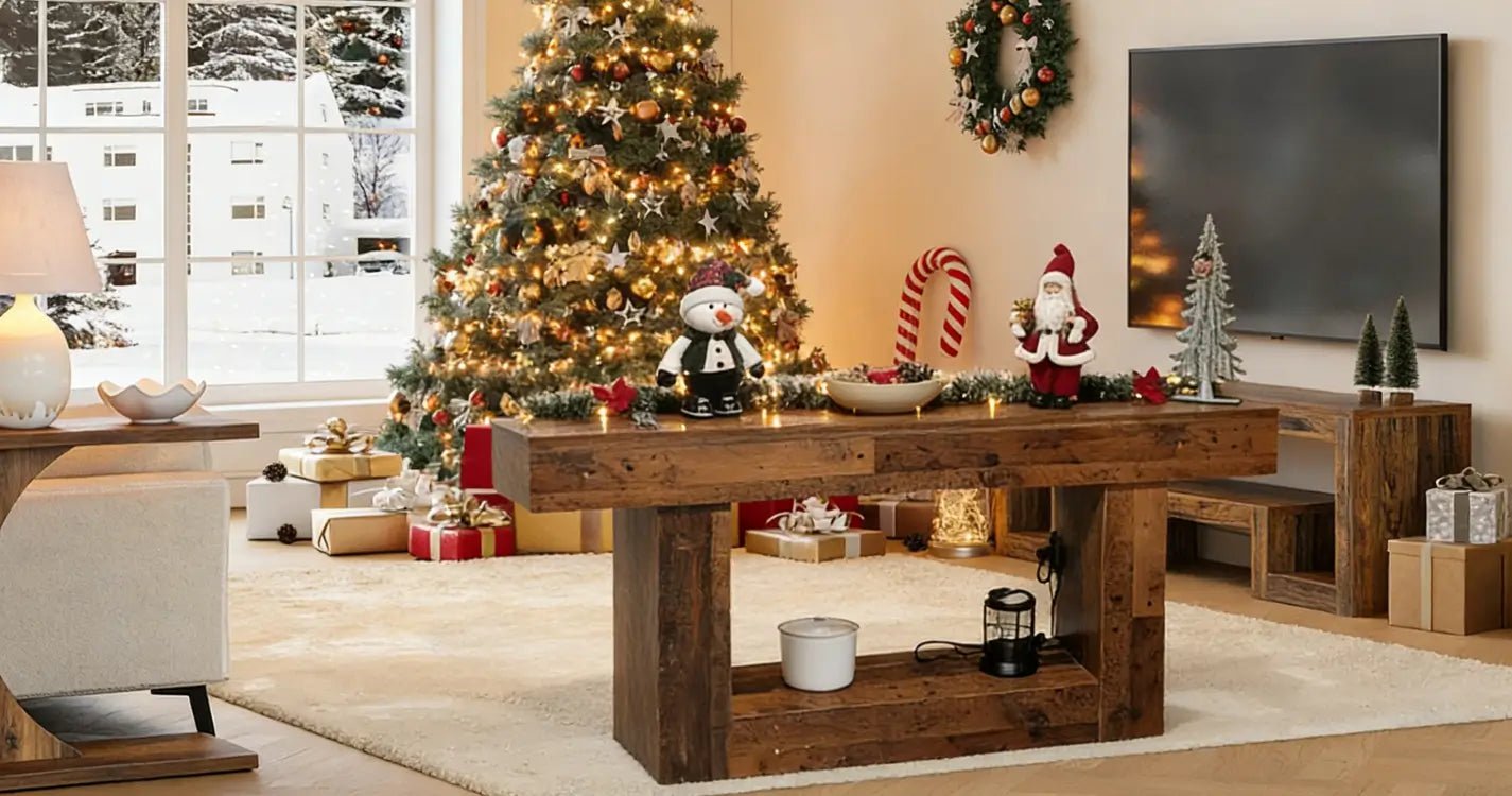 8 Console Table Christmas Decor Ideas