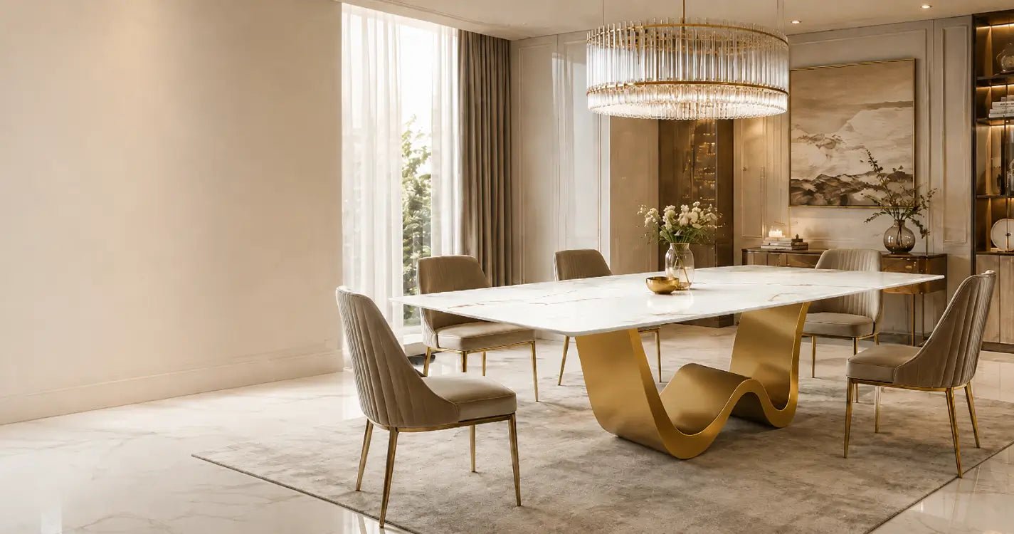 Luxury Dining Room Ideas with Stone Tables