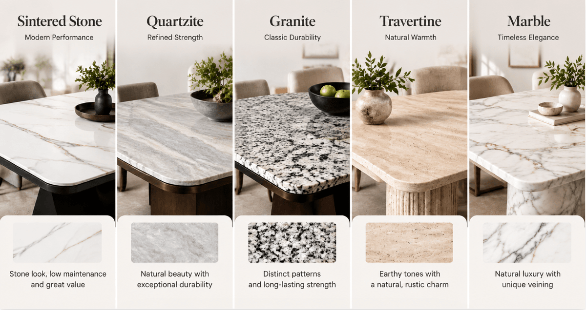 tribesigns stone dining tables