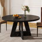 47" Round Dining Table for 4-6, Farmhouse Kitchen Table Table for Dining Room
