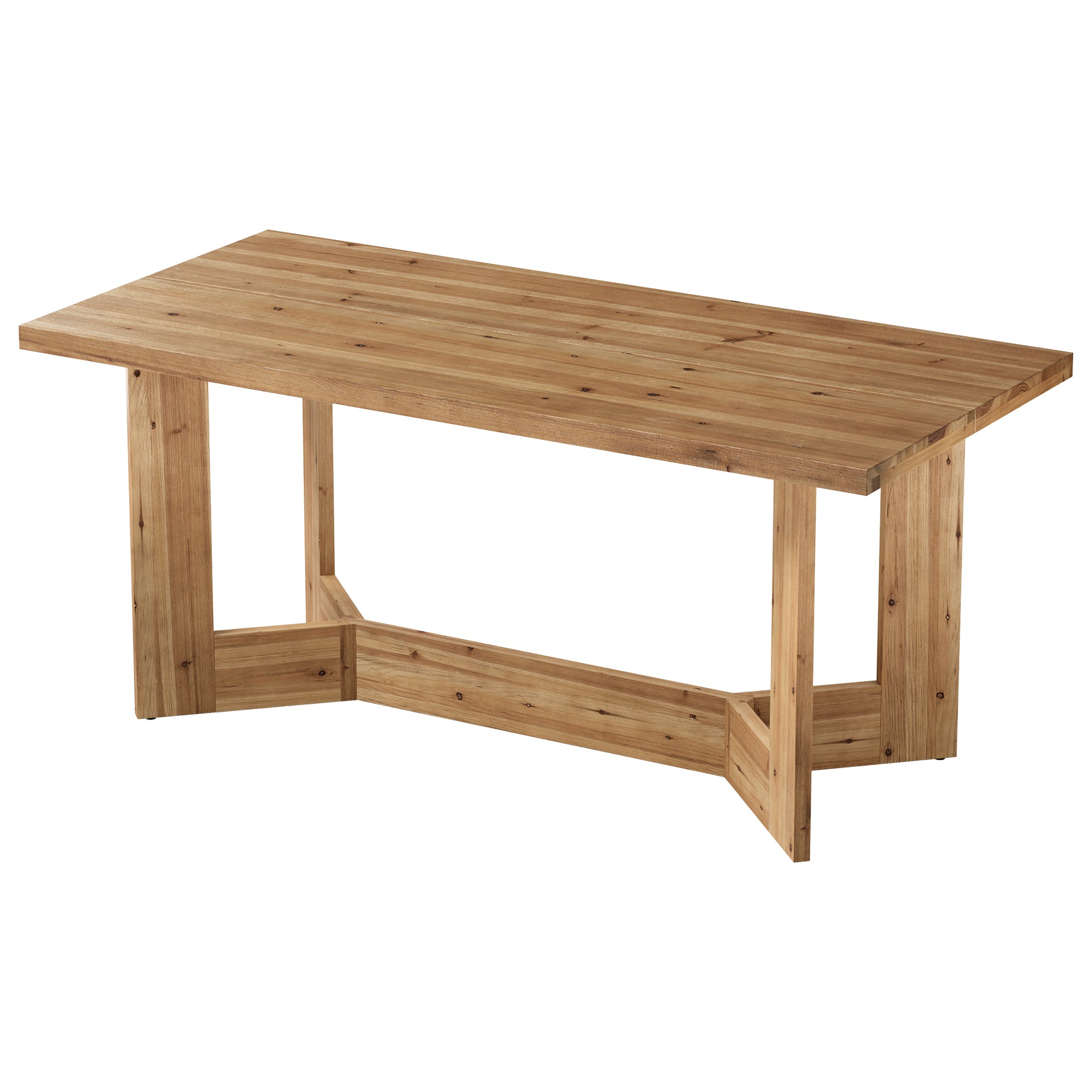 63"  Solid Wood Dining Table for 6 People, Rectangle Kitchen Dinner Table for Dining Room