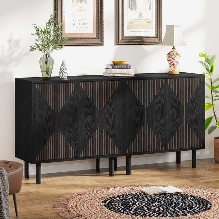 Modern Sideboard Buffet, 59" Wood Storage Cabinet with Doors