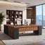 L-Shaped Executive Desk, 71" Reversible Computer Desk with Mobile File Cabinet & Shelves