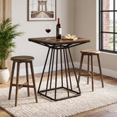 31.5" Square Bar Table, Industrial Counter Height Bistro Dining Tables 3