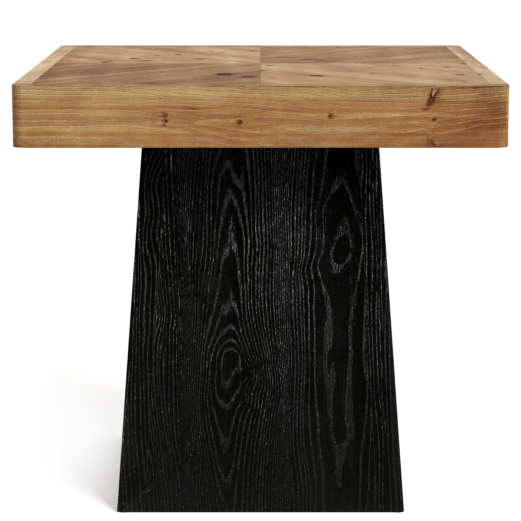 31" Solid Wood Square Dining Table for 2–4, Farmhouse Kitchen Table with Parquet Top & Tapered Base