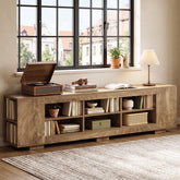 78.7" Long Low Bookcase, 3-Tier Horizontal Bookshelf with 10 Storage Cubbies for Home Office 3