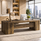 102" Executive Desk, Extra-Long Office Computer Desk with Drawers & Storage Cabinets