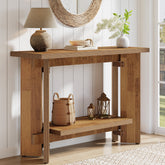 2-Tier Console Table, 41" Narrow Sofa Entryway Table with Storage Shelf 3