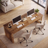 78.7" Solid Wood 2-Person Desk, Large Computer Desk for Home Office 3