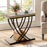 2-Tier Narrow End Table, 23.62" Side Table with Metal Frame for Living Room 3