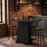 47 Inch Bar Table with Metal Footrest, Industrial Farmhouse Pub Table for Kitchen and Home Bar 3