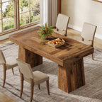 55" Dining Table for 4-6, Rectangular Kitchen Dinner Tables with Sturdy Legs