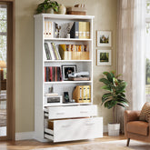2-Drawer File Cabinet with 4-Tier Shelves, 71" Vertical Storage Cabinet for Home Office 3