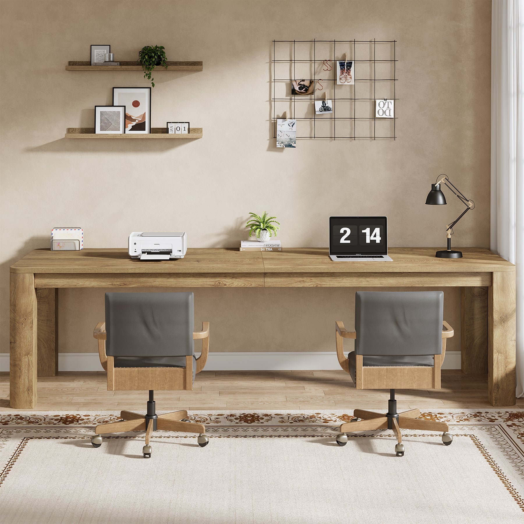 78.74" Two Person Desk, Double Computer Desk Writing Table for Home Office