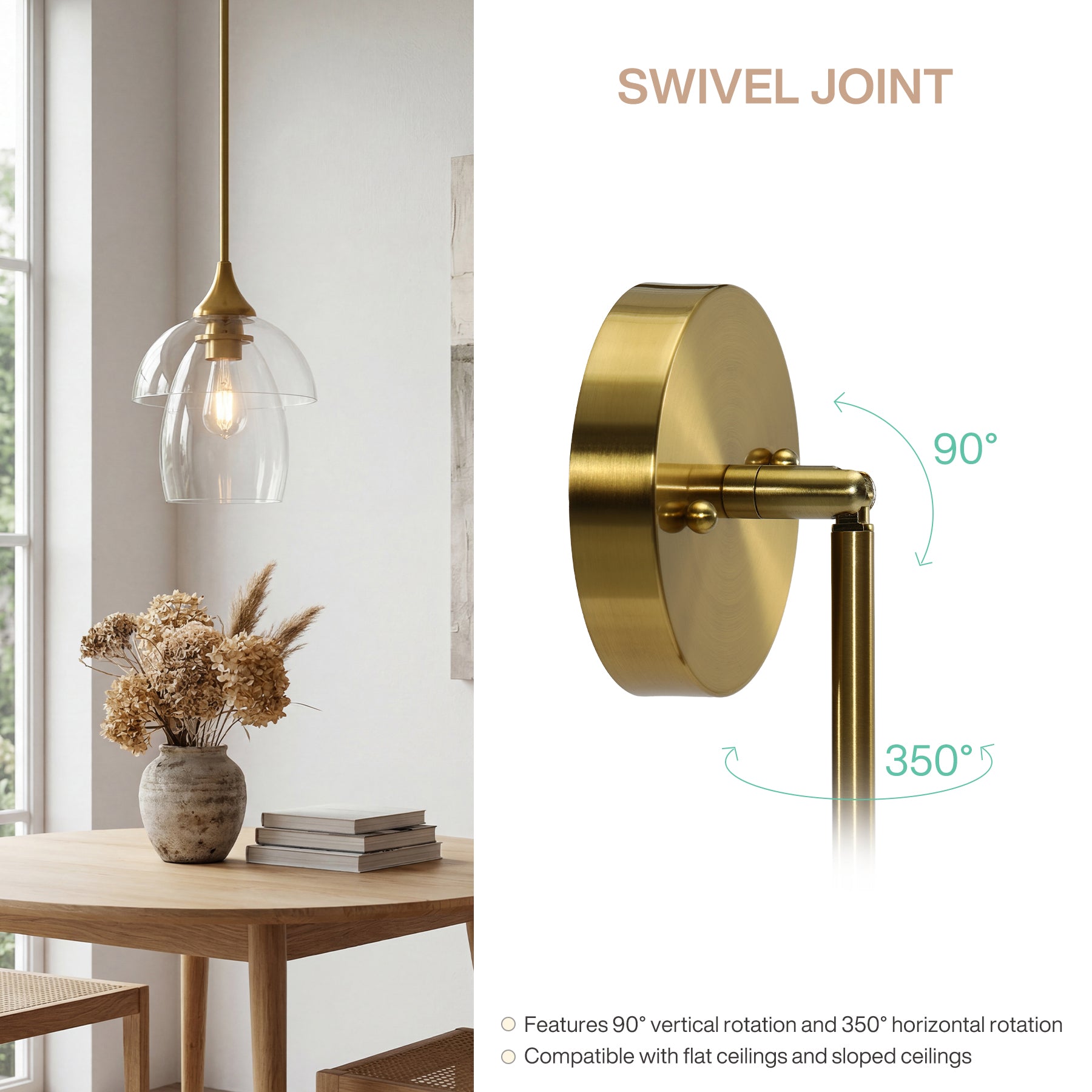 1-Light Pendant Lighting, Modern Island Chandelier Ceiling Light Fixture with Unique Design