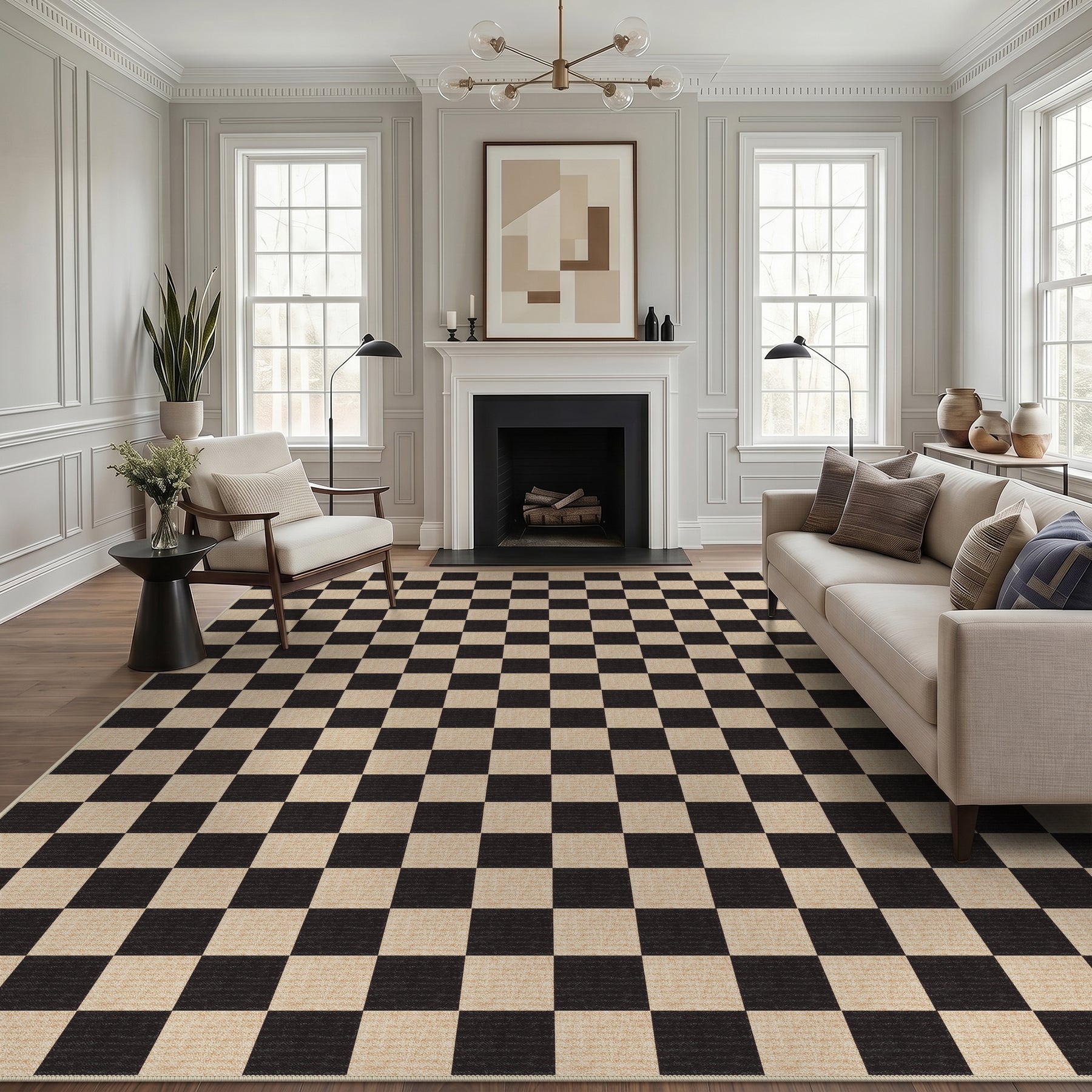 5x7/8x10 Large Geometric Area Rugs, Soft Washable Rug for Bedroom Non-Slip