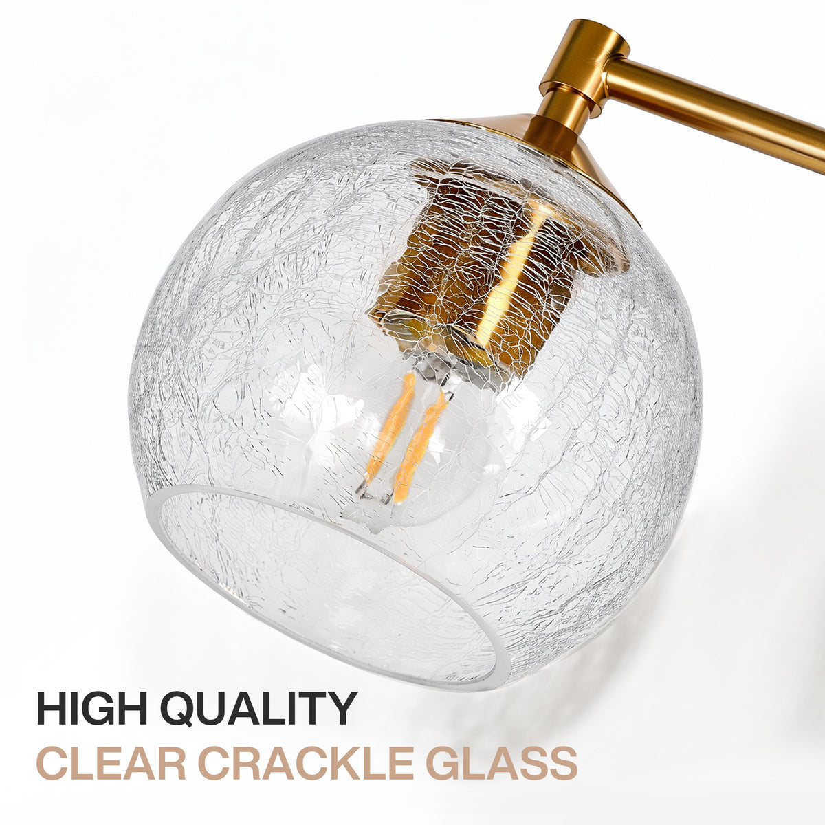 3-Light Bathroom Dimmable Vanity Light，Broken glass design