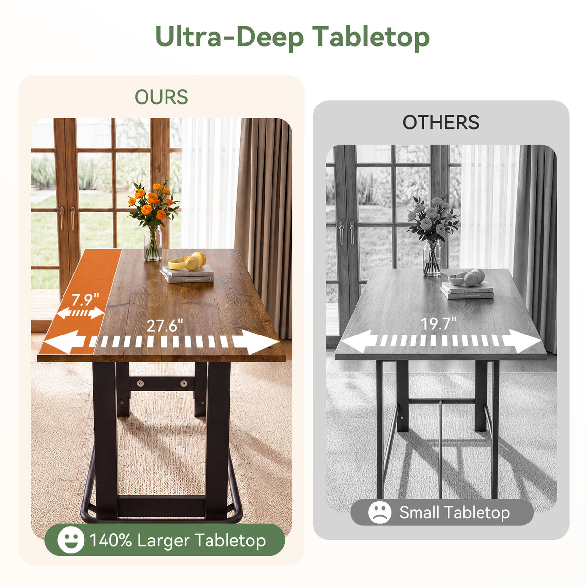 59" Solid Wood Bar Table, Rectangular Pub Table Seats 4 with Metal Footrest for Home Bar