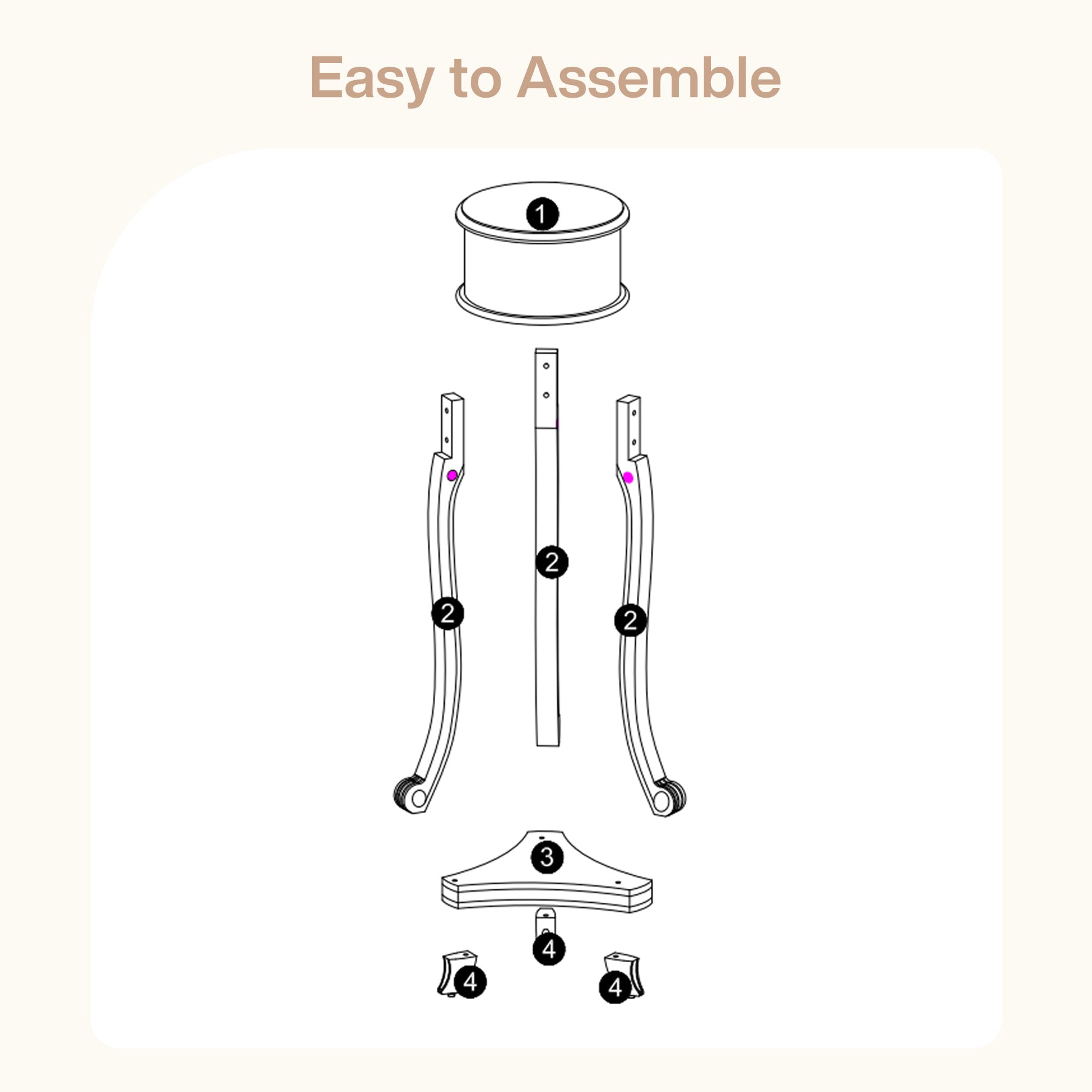 2-Tier Plant Stand, Round Flower Pot Stand Indoor with Geometric Shelves