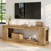 63" TV Stand, Entertainment Center with Open Storage Shelves for TVs Up to 75" 3