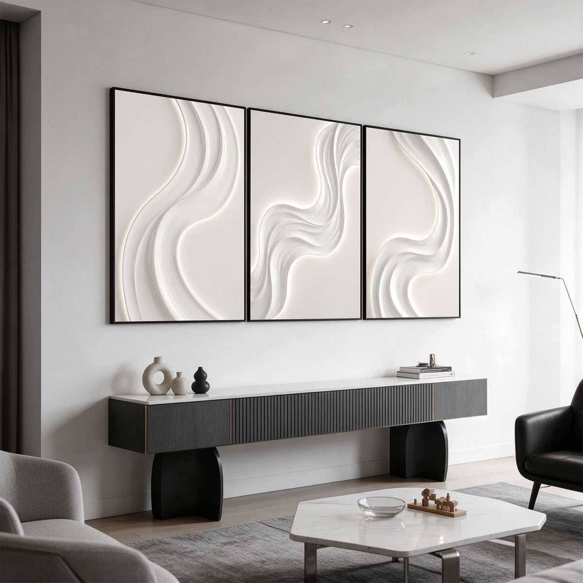 Tribesigns 24x36in Large Framed Modern Abstract Wall Art for Living Room