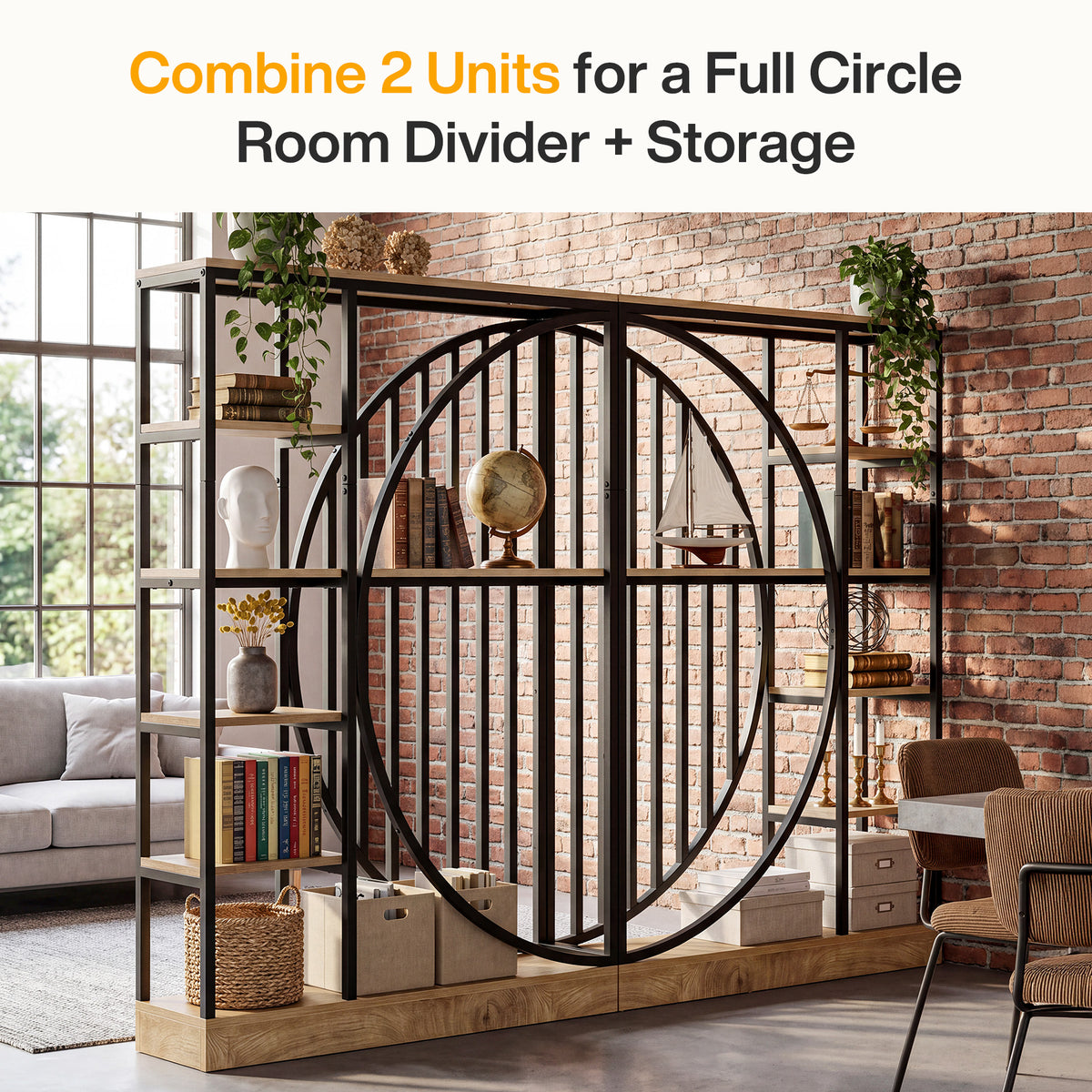 70.9" Industrial Bookshelf, 5-Tier Bookcase with Reversible Shelves for Home Office