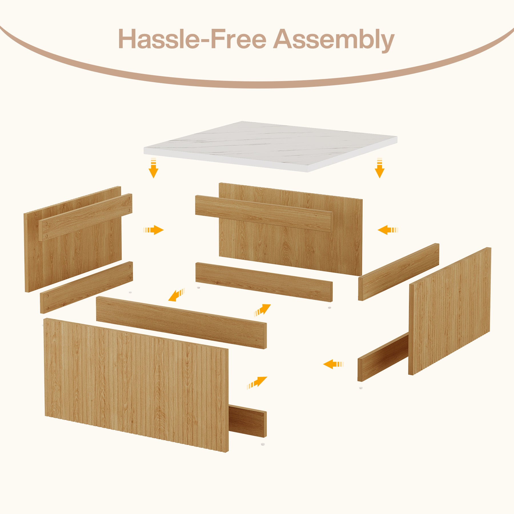 31.5" Square Coffee Table, Modern Center Table with Faux Marble Top