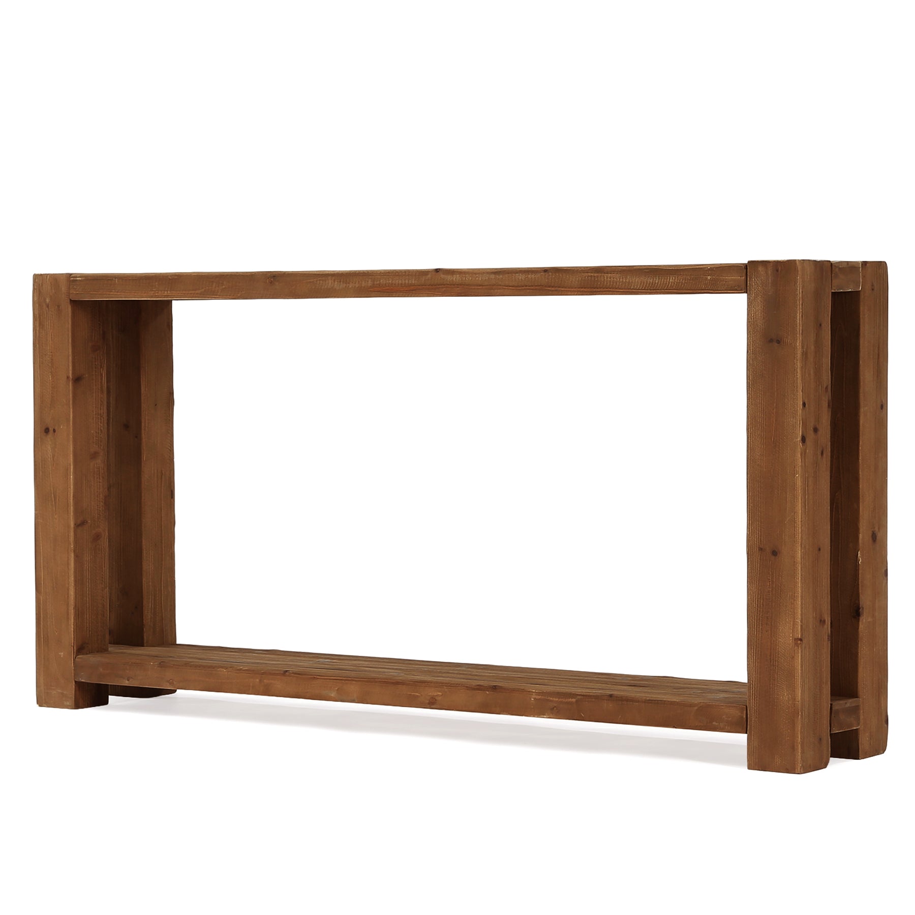 63" Solid Wood Console Table with Storage Shelf, Farmhouse Entryway Sofa Table for Hallway & Living Room