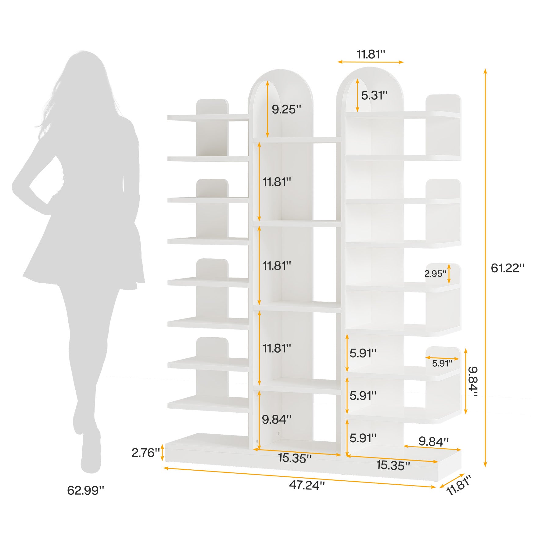 Tribesigns Wood Shoe Rack 13-Tier Freestanding Entryway Shoe
