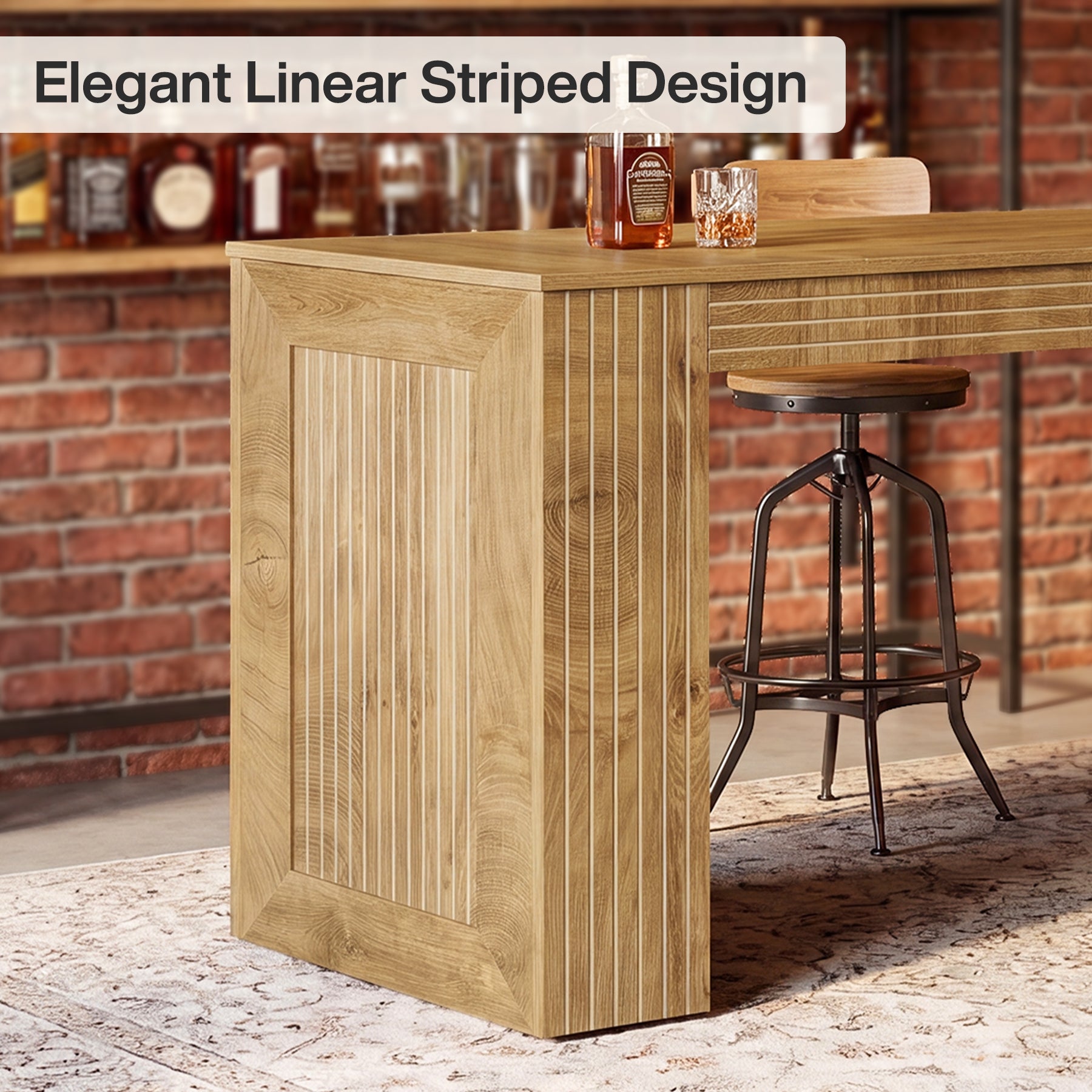 Tribesigns 62.99-Inch Counter Height Pub Table with Strong Frame, Farmhouse Bar Table for Kitchen(Only Table)