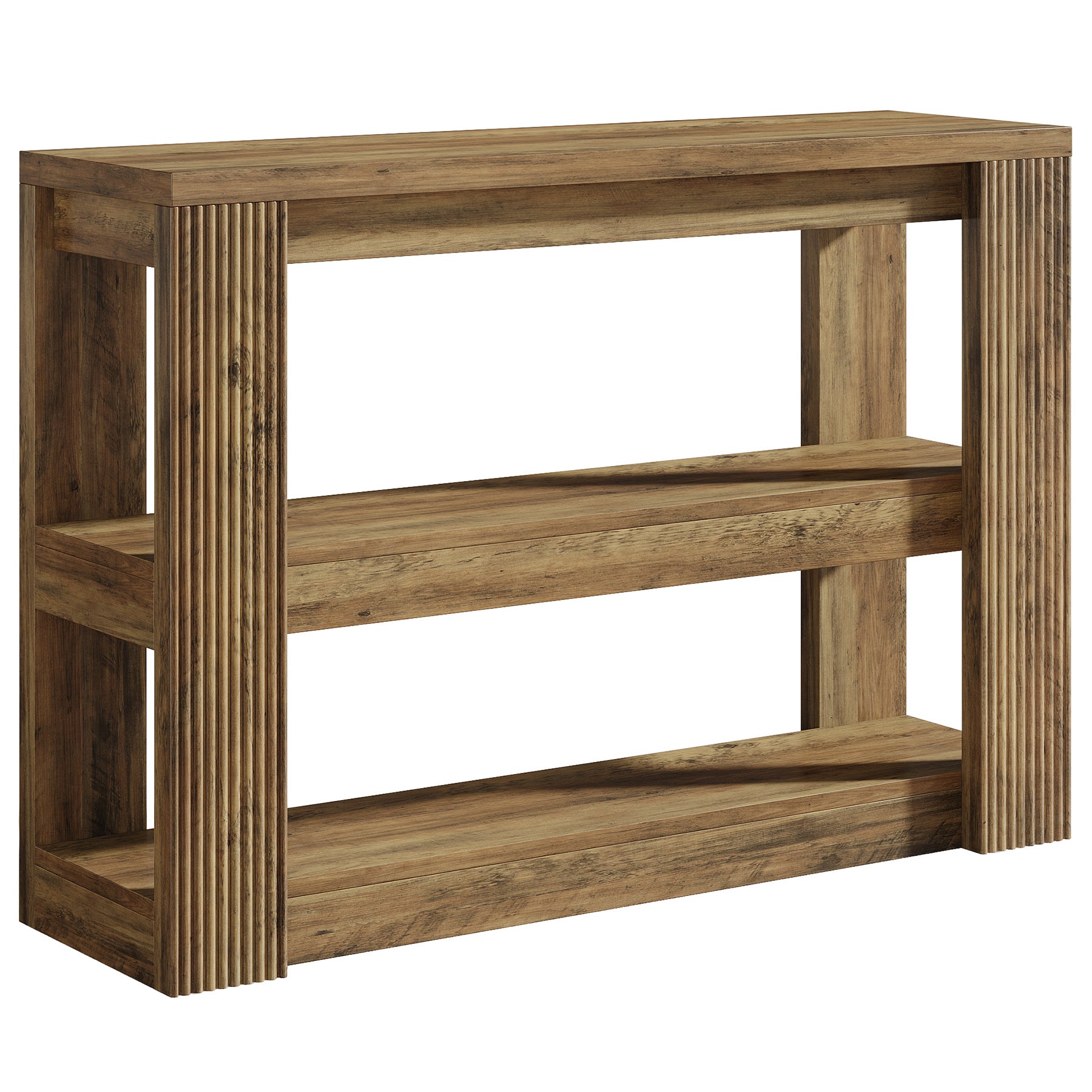 41.3" 3-Tier Farmhouse Console Table, Narrow Entryway Sofa Table with Storage Shelves for Hallway, Living Room, or Foyer