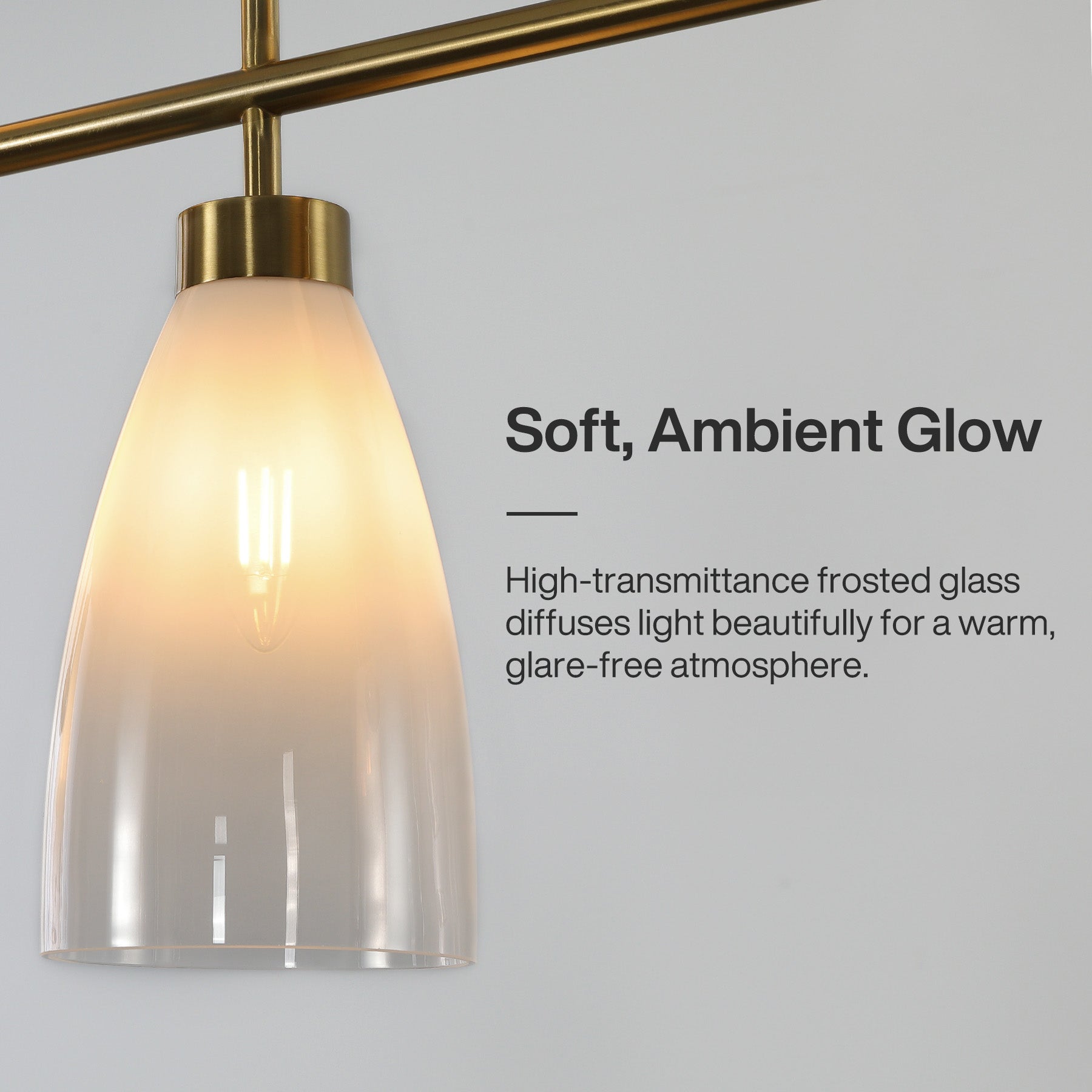 5-Light Modern Linear Chandelier, Kitchen Island Pendant Light with Gradient Frosted Glass Shades(E12 Bulbs Not Included)