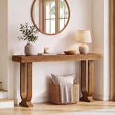 63" Farmhouse Console Table, Thick Solid Wood & Unique Legs, Entryway Sofa Table 3
