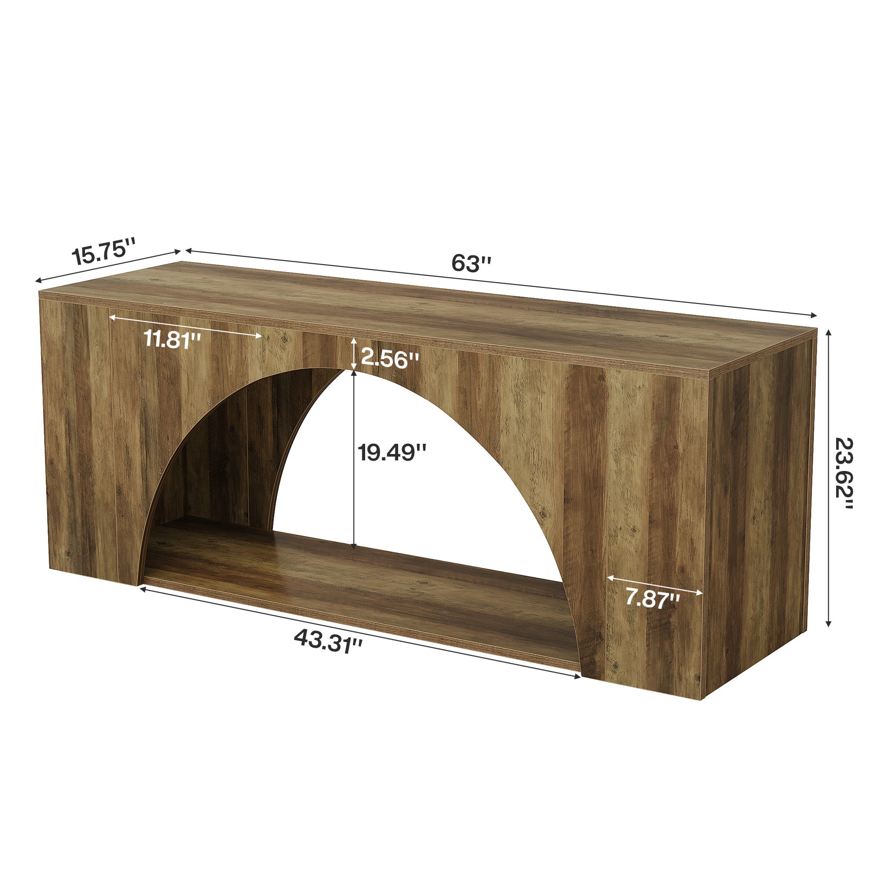 Tribesigns 63" Wood TV Stand, Media Console with Shelves for Living Room