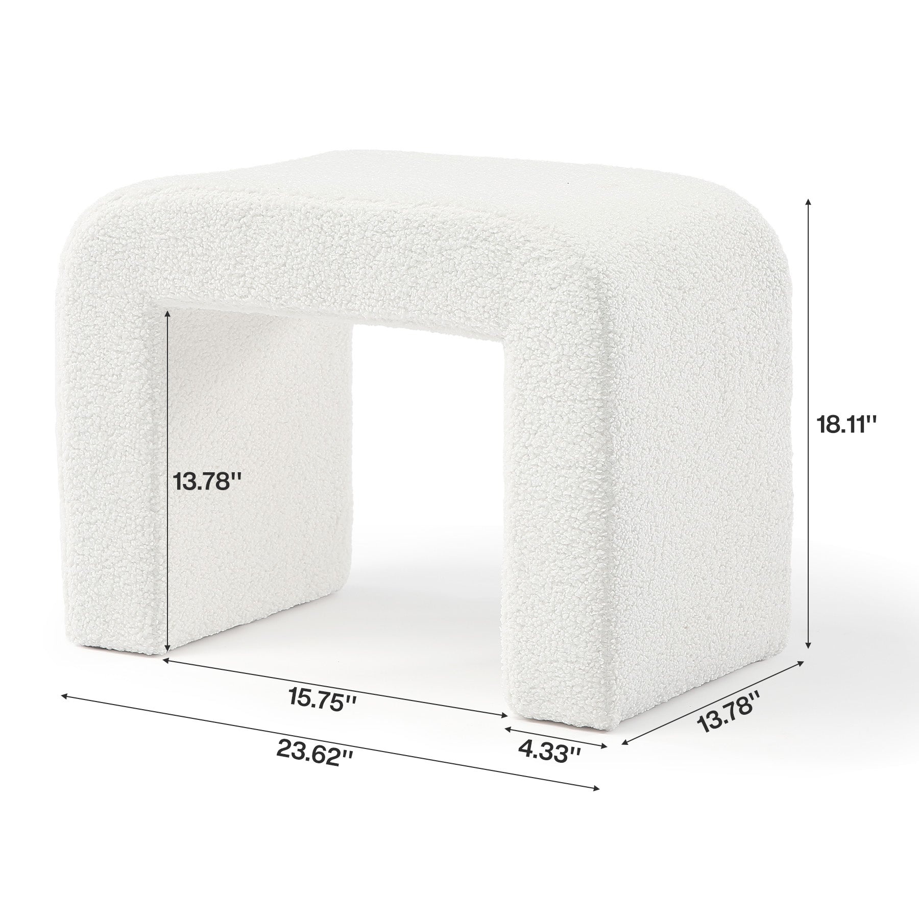 Modern Vanity Stool, Fully Assembled Upholstered Ottoman Sofa Footrest