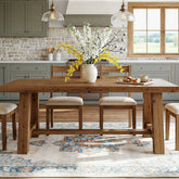 63" Solid Wood Dining Table, Rectangular Kitchen Table for 4-6 People 3