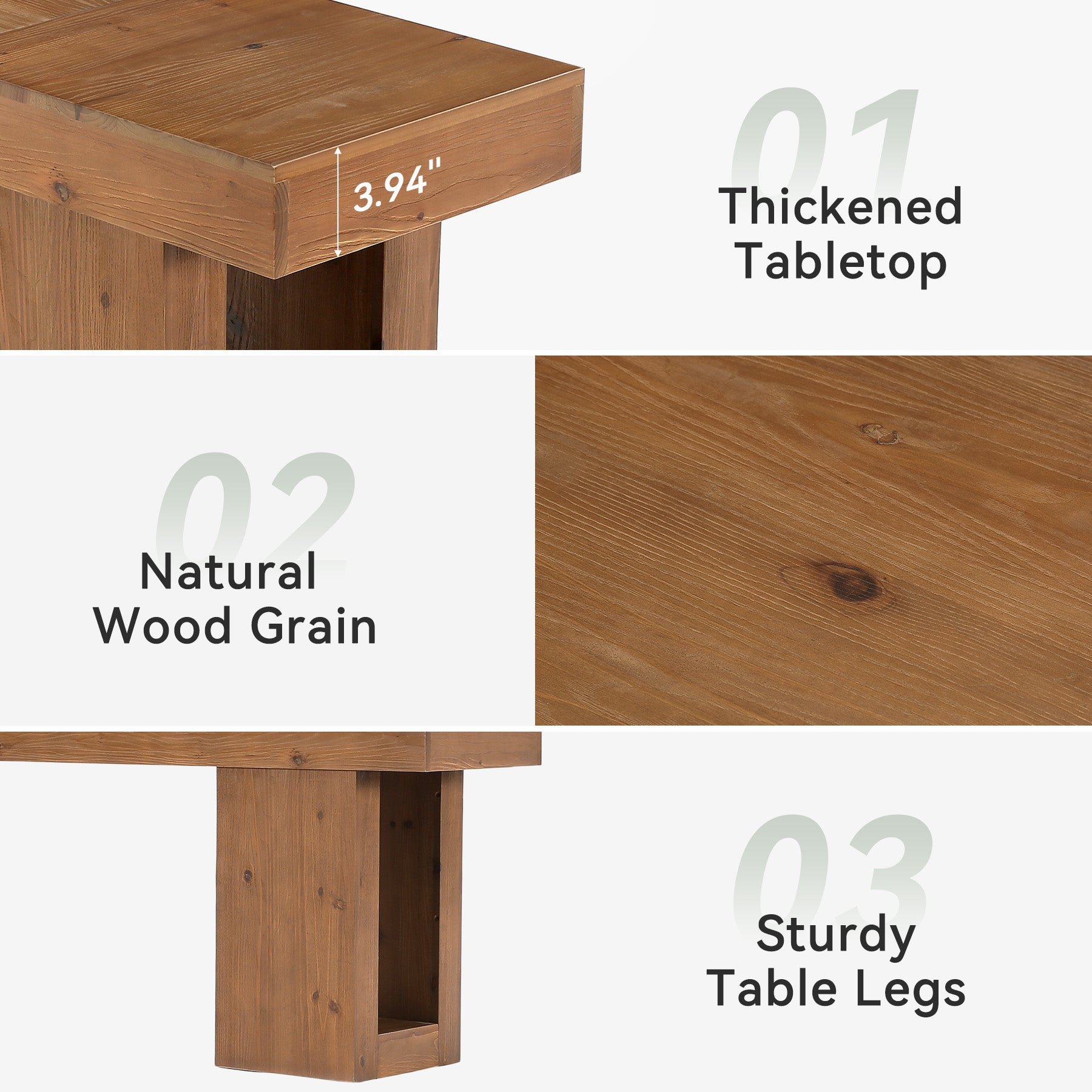 82" Extra Long TV Stand, Solid Wood Media TV Console for up to 80-Inch TVs