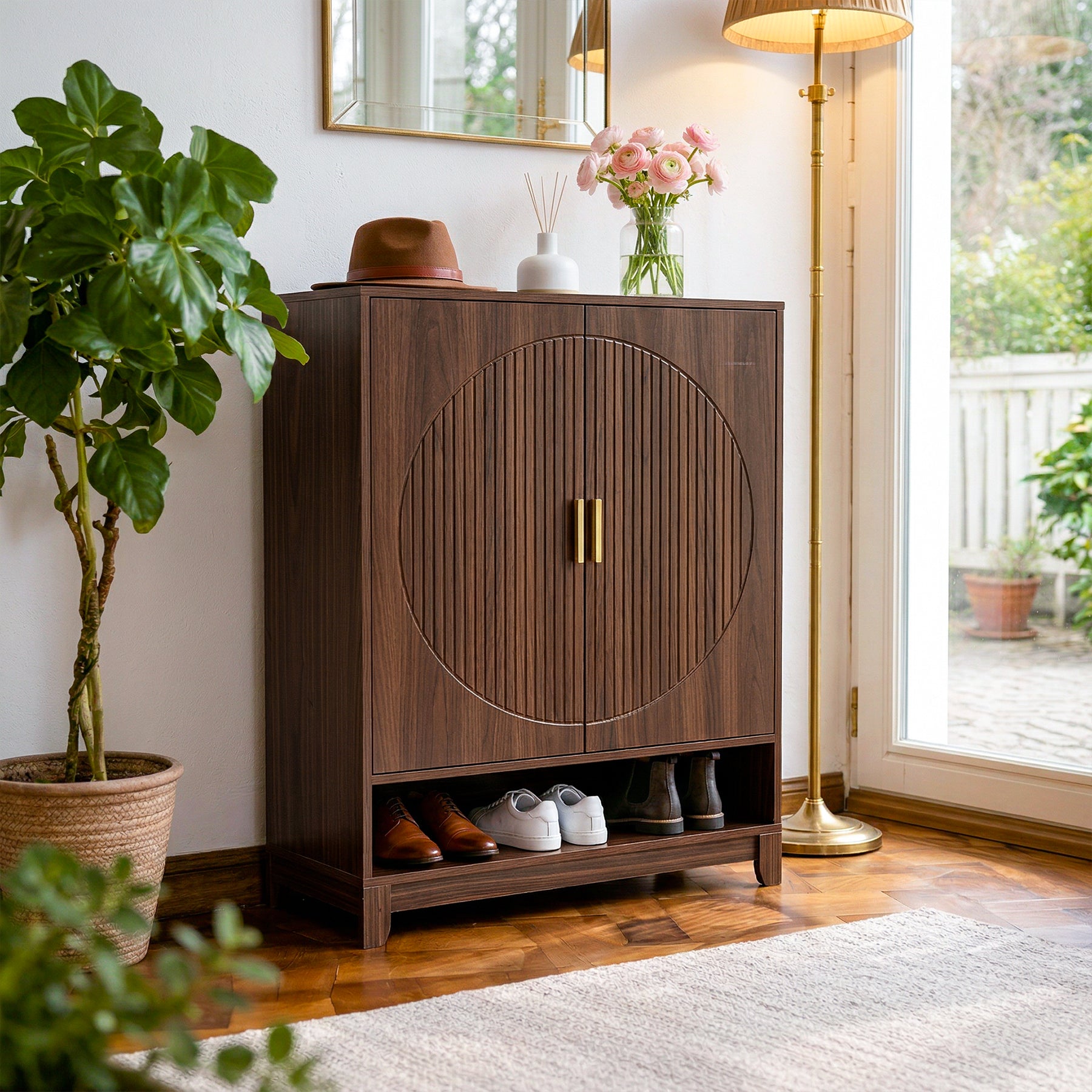 31.5" Shoe Cabinet, 6-Tier Freestanding Shoe Storage Organizer with Adjustable Shelves