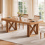 Rectangle Dining Table, 63" Farmhouse Kitchen Table for 4-6 People