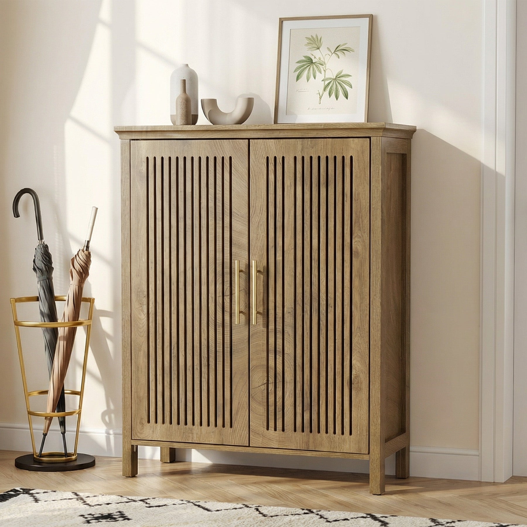 Tribesigns 5-Tier Shoe Cabinet with Doors, Tall Entryway Shoe Storage