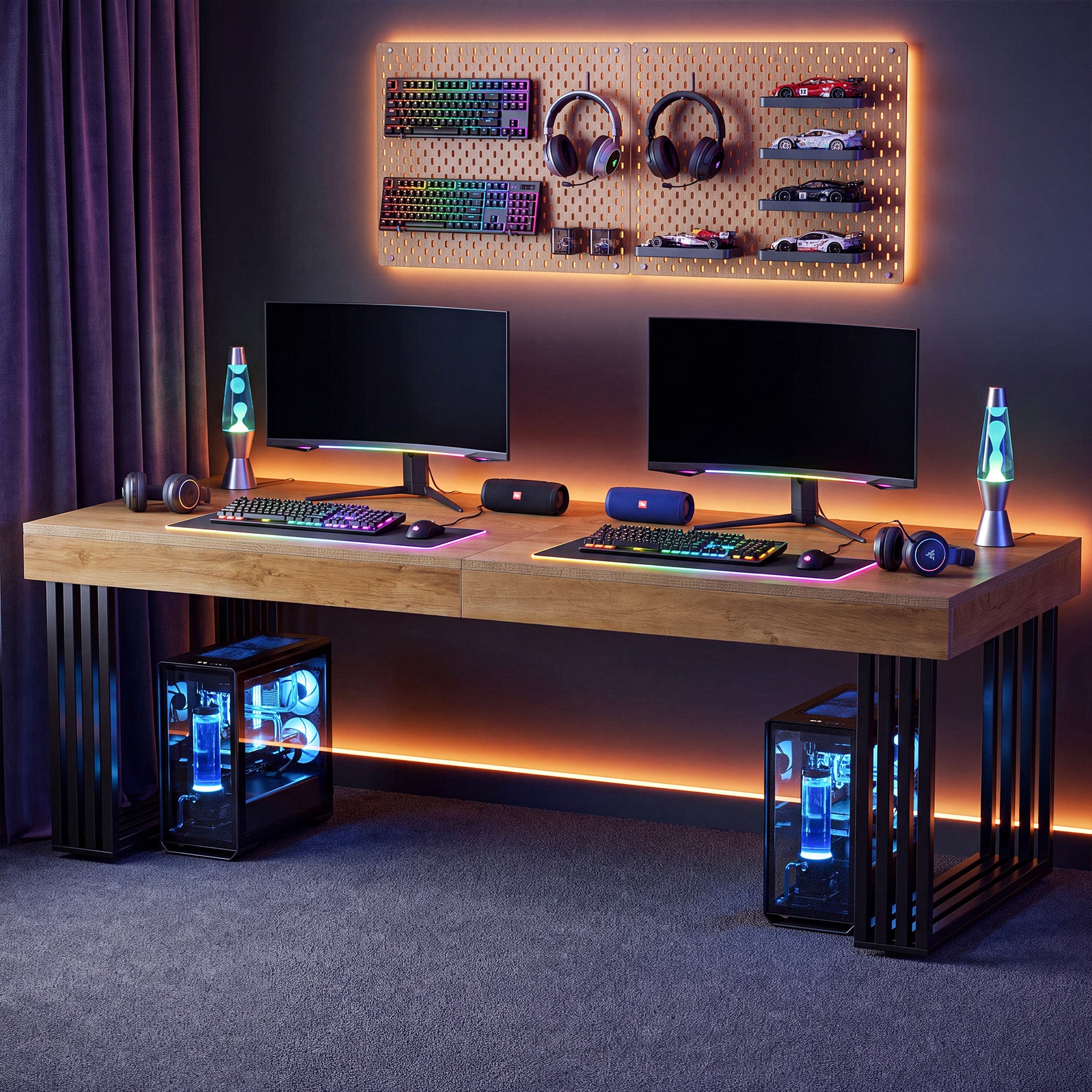 79" Large Computer Desk, Double Executive Desk with Thick Tabletop, Home Office
