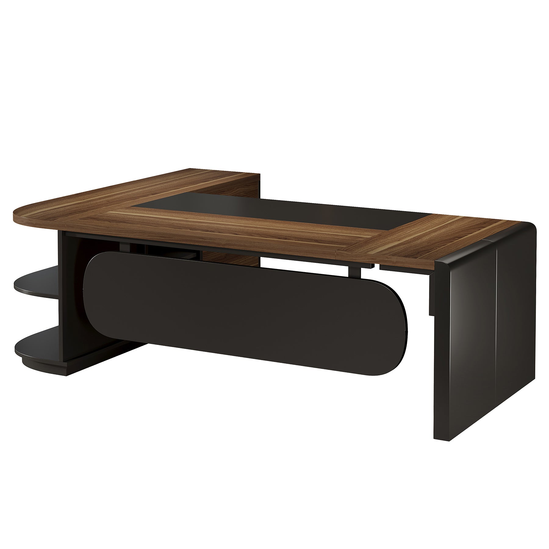 Large 80" L-Shaped Computer Desk with Storage Drawers, Executive Office Workstation