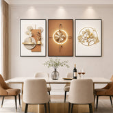 Tribesigns Crystal Coating Modern Framed Wall Art,3 Piece Canvas Wall Decor 3