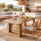 Tribesigns 63-Inch Solid Wood Dining Table, Farmhouse Kitchen Table for 4-6 3