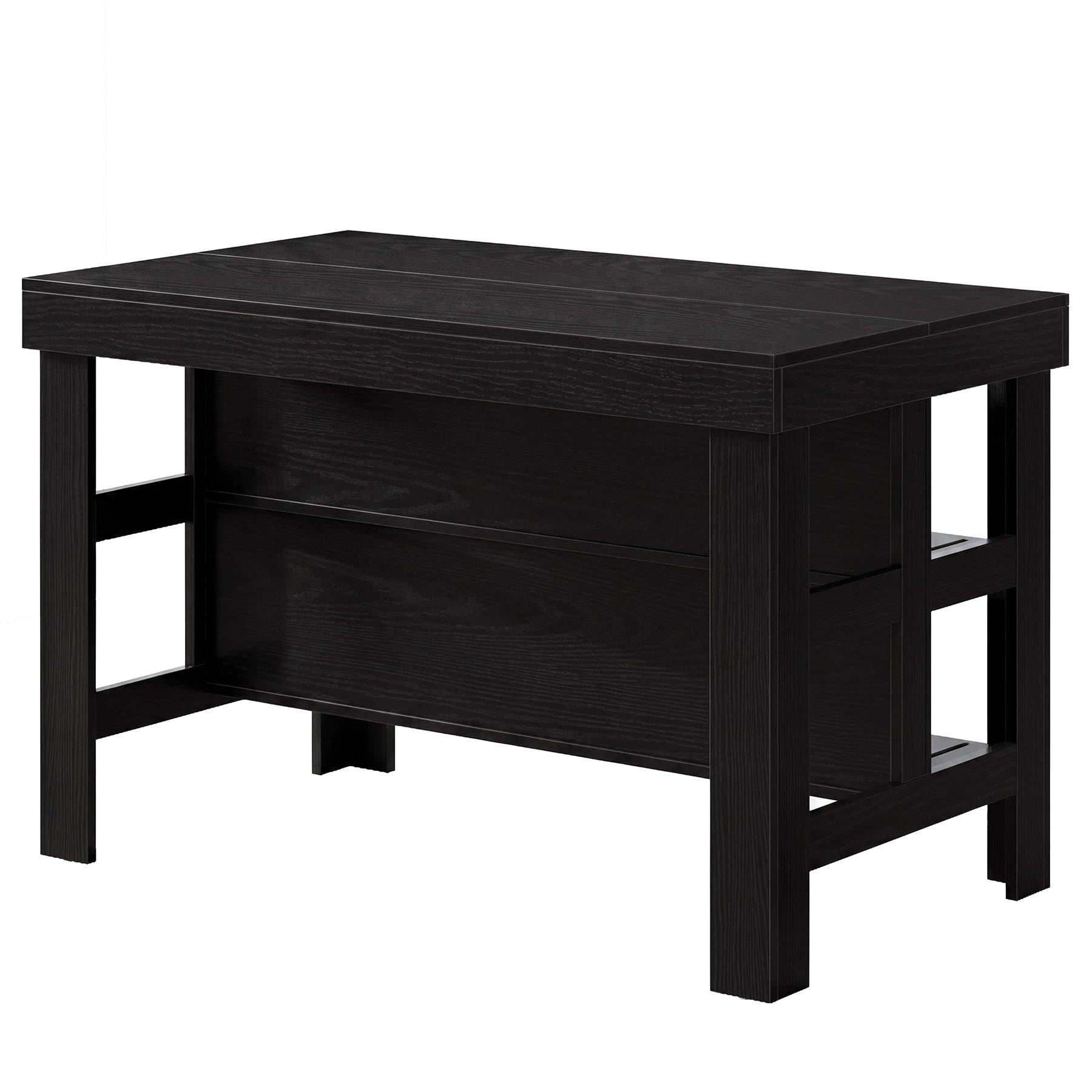 Home Bar Table Unit, 55" Counter Height Bar Cabinet with Storage Shelves