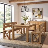 47" Dining Bench with Back, Farmhouse Kitchen Bench, X-Brace, Dining Room 3