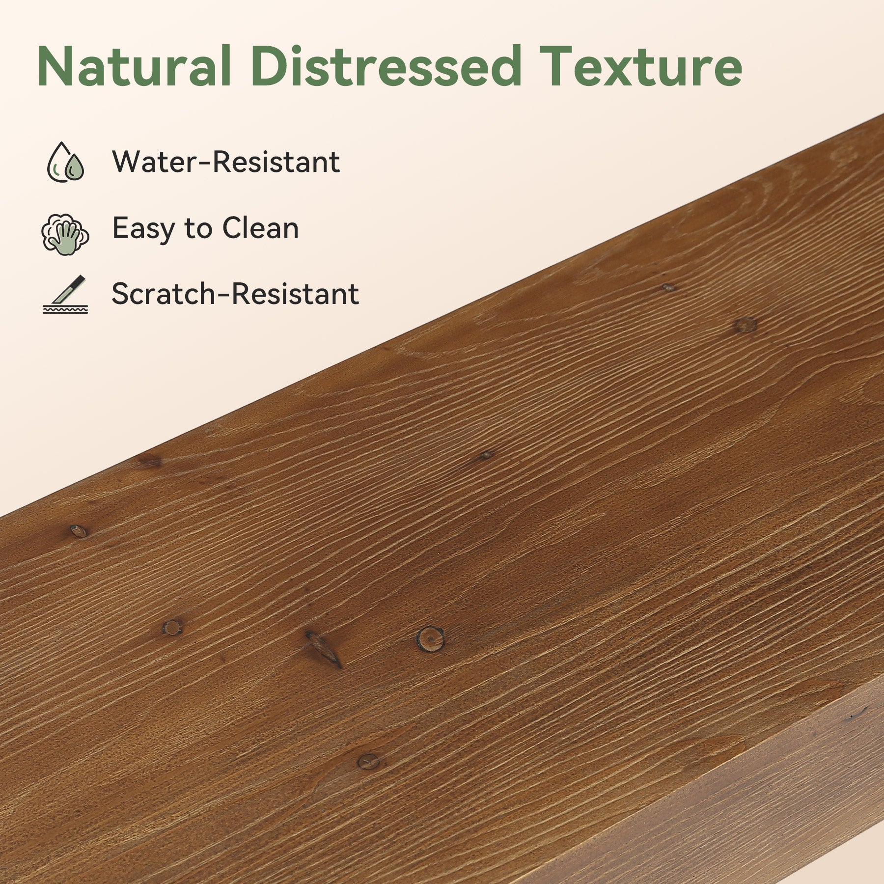 Solid Wood Entryway  Bench, 63" End of Bed Bench with Triangle Base