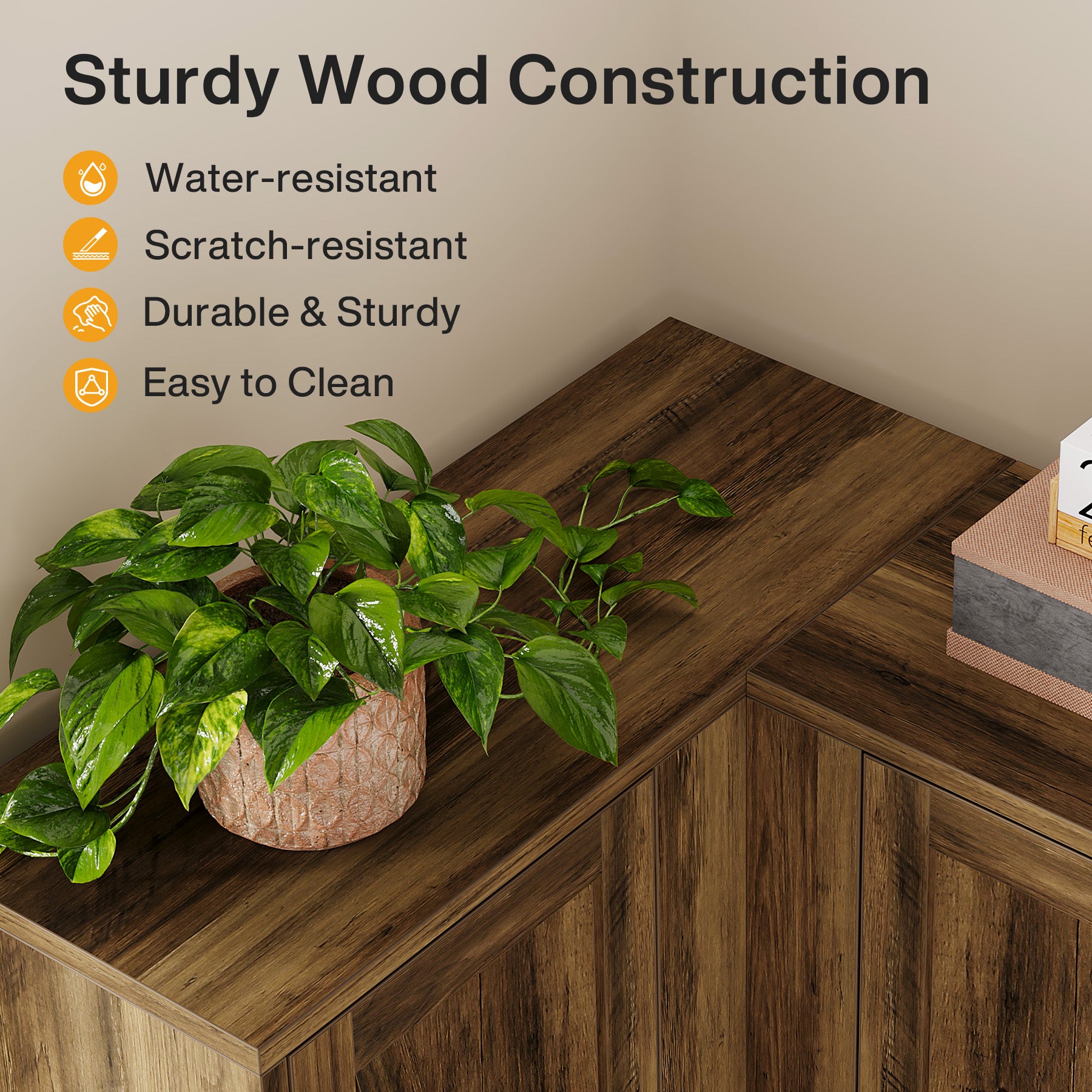 70.8" Corner Bookcase, Farmhouse Corner Storage Cabinet with Doors