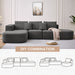 115" L - Shaped Floor Sofa, 3 - Piece Compressed Sectional Sofa Couch with 2 Pillows Tribesigns